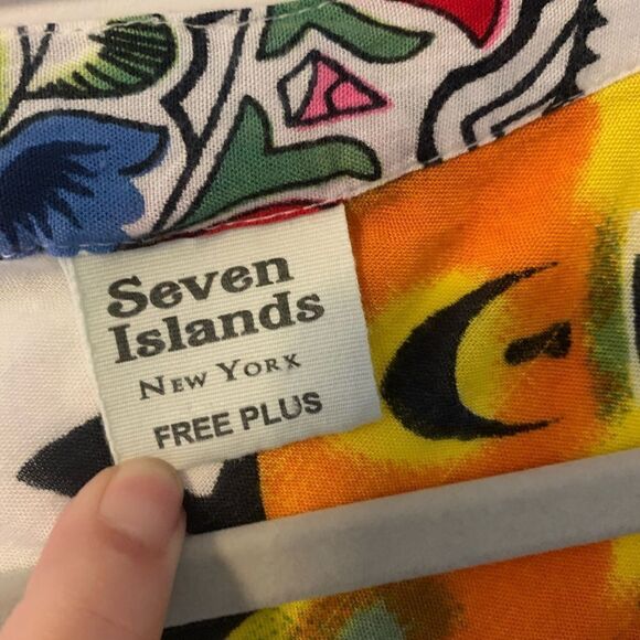 Seven Islands Beach Cover Dress O/S Button Front - Picture 2 of 4